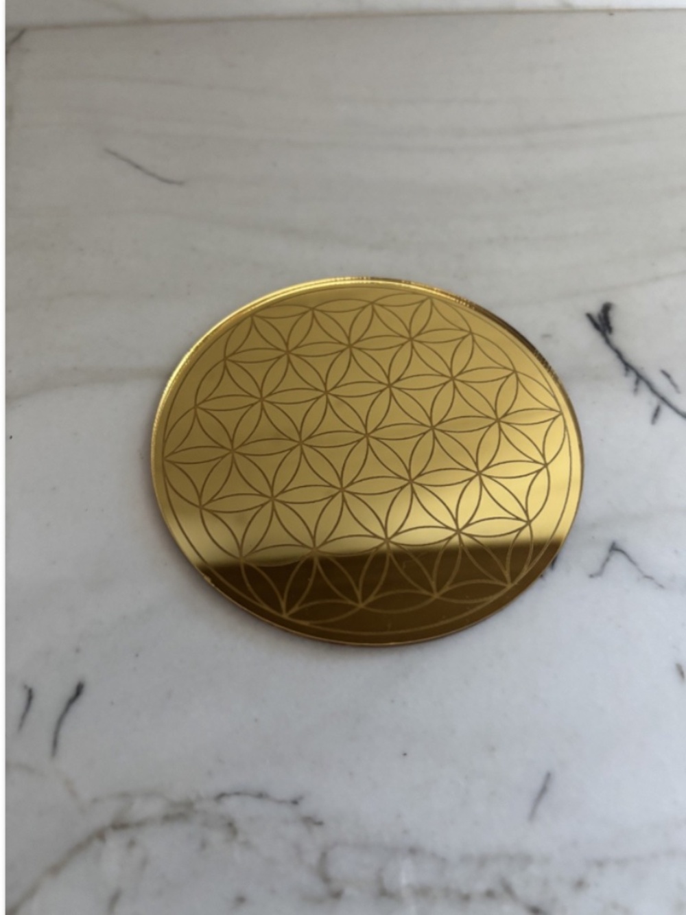 Set Of 6 Gold Tone Drink Coasters NWB - Picture 4 of 4